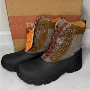Twisted X Men's 8" Lace Up Rubber Work Boots, Round Toe Nano Toe